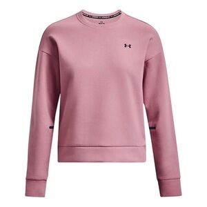 Under Armour Unstoppable Fleece Women’s Crew in Pink with Black Accents